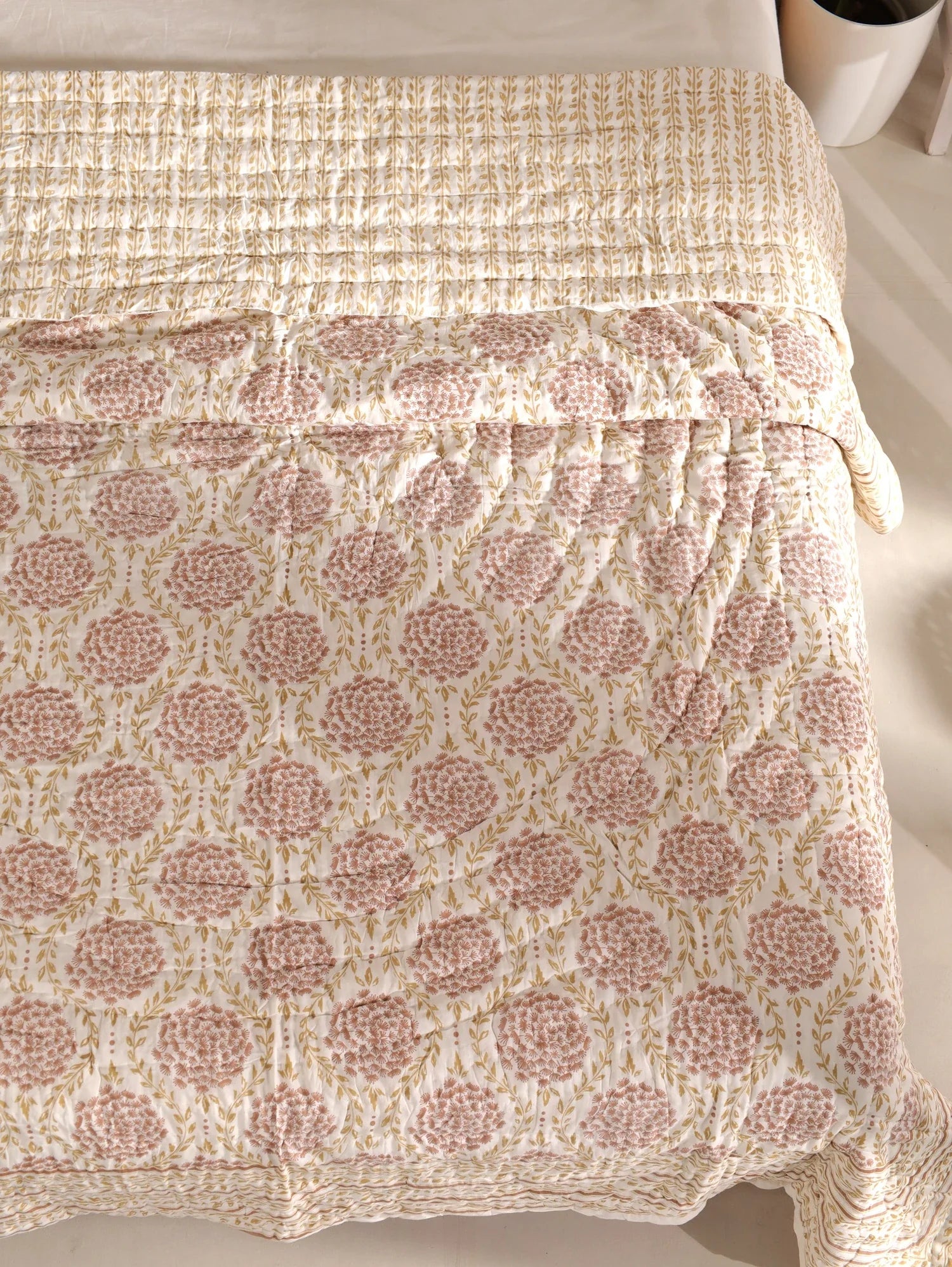 All Season Jaipuri Quilt | 100% Pure Cotton | Block Print | Double Bed - Nitya